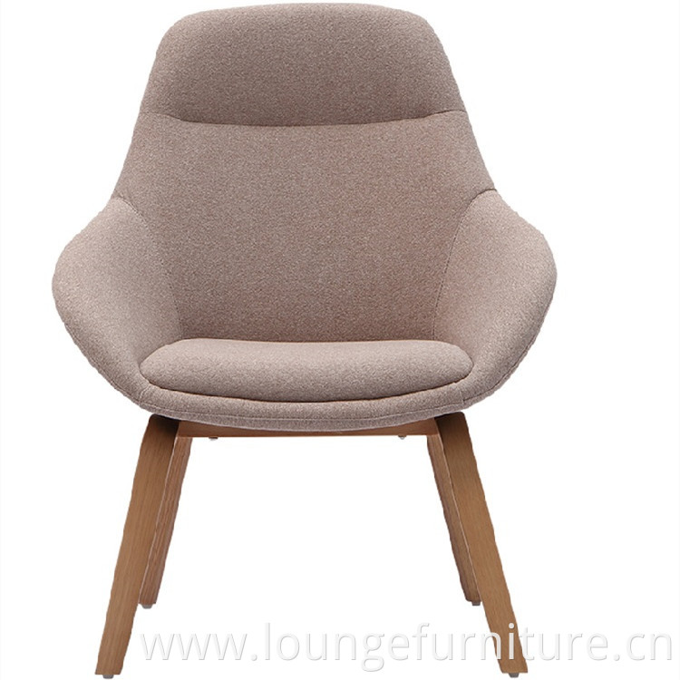 Hot Sales Modern Design Office Lounge Chair Indoor Living Wood Legs Lounge Chair